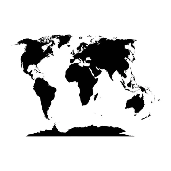 World map. Political map of the world in black color in a flat style