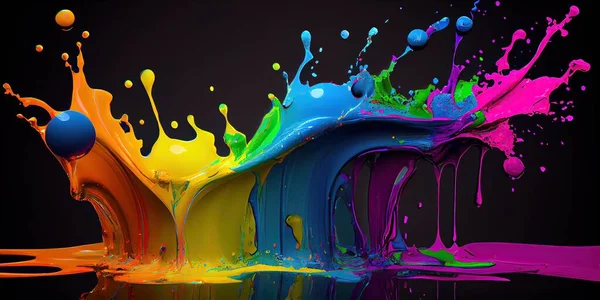 colorful paint splash on a white background
