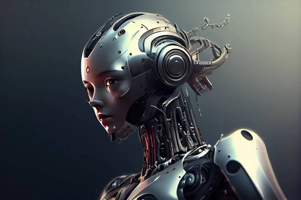 cyborg with a robot head
