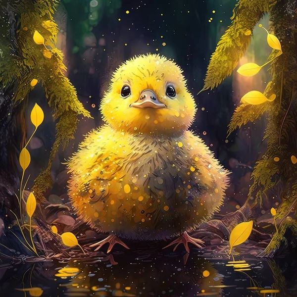 yellow bird in the forest