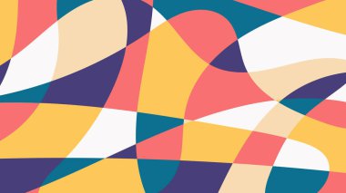 Çizilmiş çizgiler ve renkli şekillerle basit soyut arkaplan