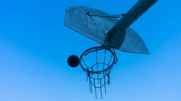 Kosárlabda Hamarosan Belép Kosárba — Stock Fotó