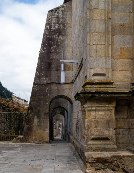 Archi Sotto Strada Passaggio Attraverso Colonne Del Centro Storico Pontevedra — Foto Stock