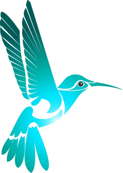 Silhouette Colibrì Illustrazione Vettoriale Isolata Uccello Tropicale — Vettoriale Stock