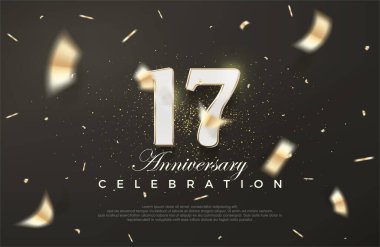 17. yıldönümü kutlaması için siyah arka plan. Birinci sınıf vektör arkaplanı.