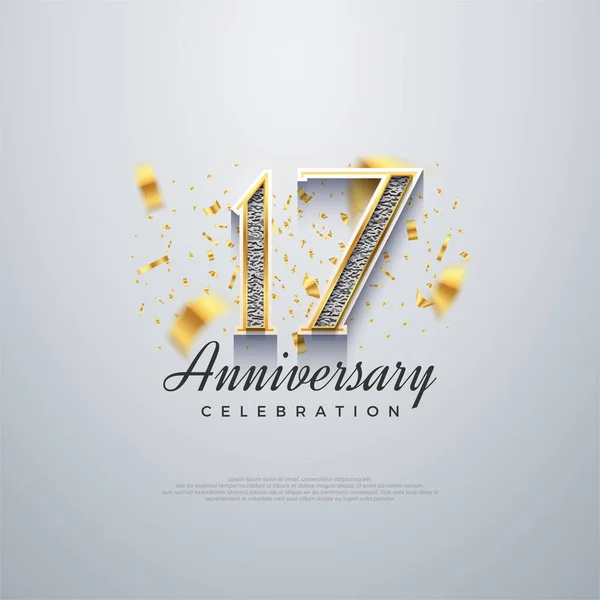 stock vector 17 th anniversary number, shiny luxury. premium vector backgrounds.