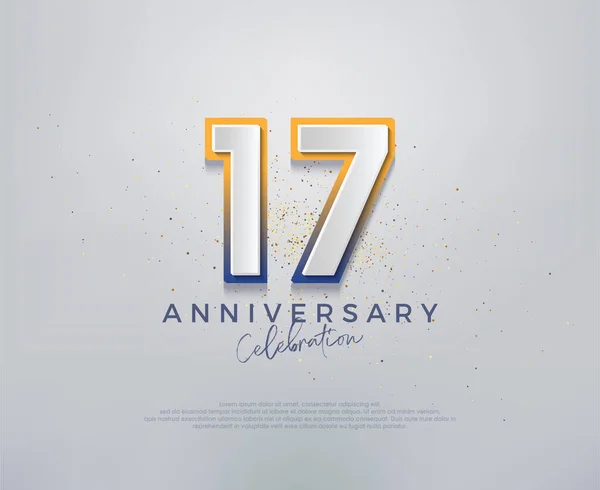Modern Colorful Premium Vector Design 17Th Anniversary Celebrations — Stock Vector