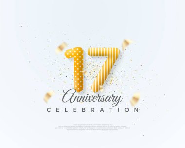 Yıl dönümü kutlaması için 17 numara. Eşsiz ve temiz balon numaralarıyla..