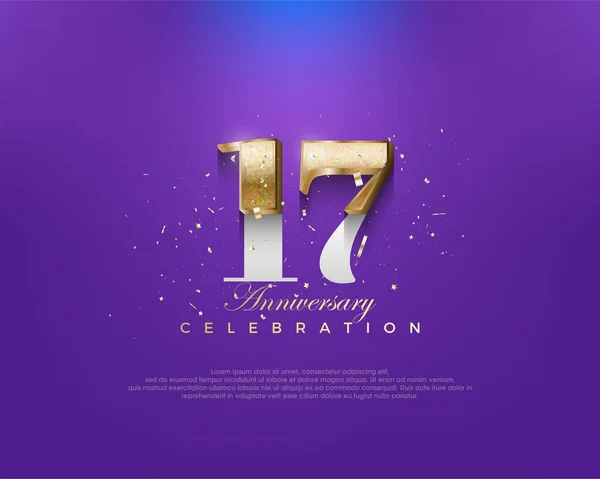 stock vector Unique classic number 17, for an anniversary celebration with a luxurious design.