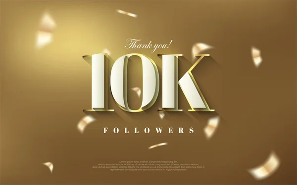 Спасибо 10K Последователей Фон Блестящий Роскошный Золотой Дизайн — стоковый вектор