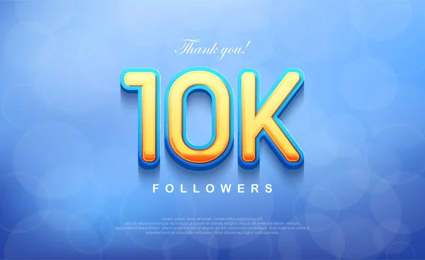 10K Номер Благодарности Последователей Уникальный Синий Фон Bokeh — стоковый вектор