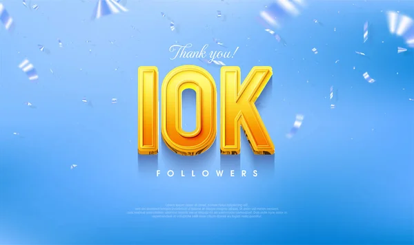 Спасибо 10K Верных Последователей Поздравительный Дизайн Постов Социальных Сетях — стоковый вектор