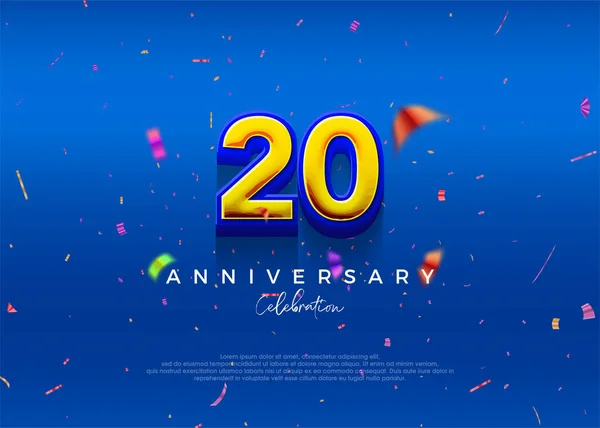 20E Verjaardag Luxueus Blauw — Stockvector