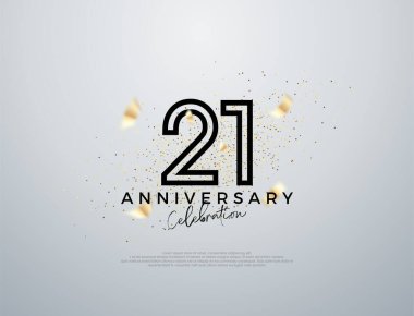 21. yıldönümü kutlaması için basit bir çizgi tasarımı.