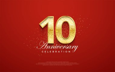10th anniversary number, for a birthday celebration. premium vector backgrounds. Premium vector background for greeting and celebration.