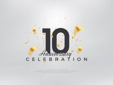 10th anniversary celebration, modern simple and beautiful design. Premium vector background for greeting and celebration.