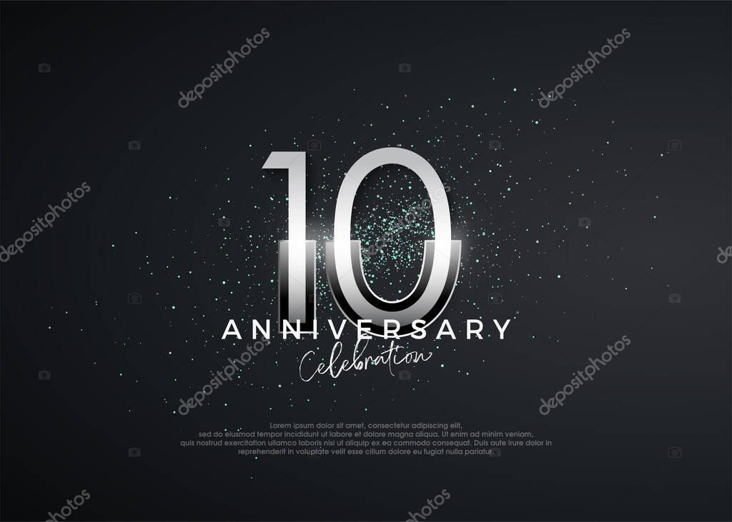 Simple and elegant numbers. 10th anniversary celebration. Premium vector for poster, banner, celebration greeting.
