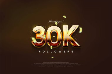 modern design with shiny gold color to thank 30k followers.