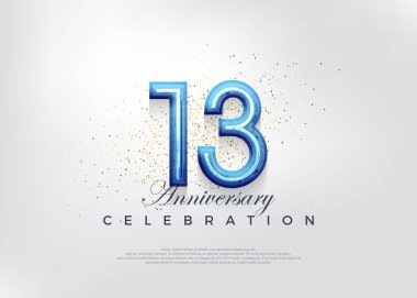 13th anniversary celebration design, celebration premium vector background. Premium vector background for greeting and celebration. clipart