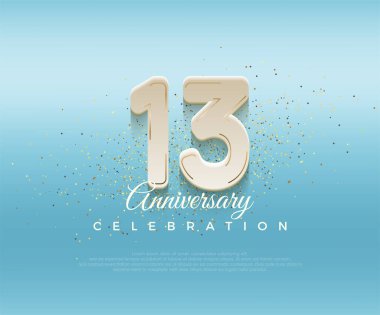 Modern bold number 13th anniversary. premium design for celebration. Premium vector for poster, banner, celebration greeting. clipart