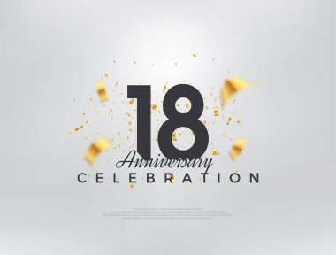 18. yıldönümü kutlaması, modern basit ve güzel tasarım. Kutlama ve selamlama için mükemmel vektör arkaplanı.