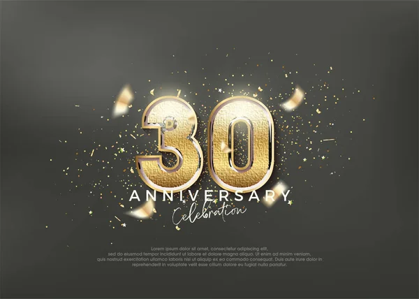 豪华典雅的第30号庆祝的溢价设计 庆祝会问候语的收费载体 — 图库矢量图片