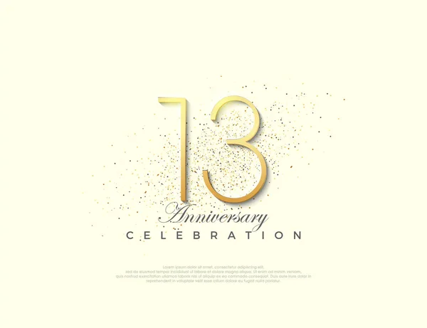 Simple Number 13Th Anniversary Premium Vector Number Celebration Premium Vector — Stock Vector