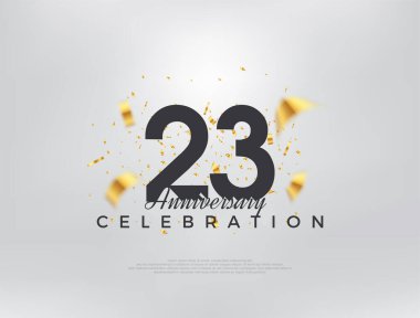 23. yıldönümü kutlaması, modern basit ve güzel tasarım. Kutlama ve selamlama için mükemmel vektör arkaplanı.