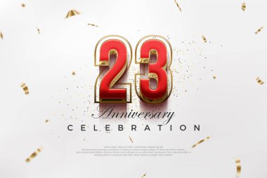 Modern vektör 23. yıldönümü tasarımı. Modern lüks tasarım konseptiyle. Kutlama ve selamlama için mükemmel vektör arkaplanı.