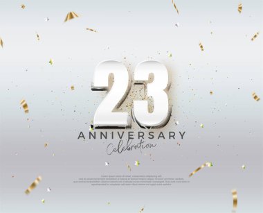 Modern 23. yıldönümü tasarımı. Vektör tasarımı premium düzenlenebilir. Poster, bayrak ve kutlama tebrikleri için en iyi vektör.