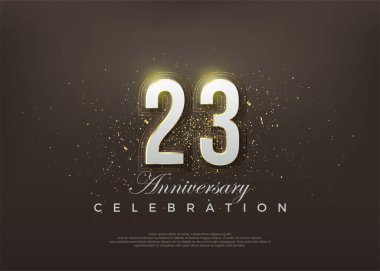 Zarif 23. yıldönümü numarası. Birinci sınıf vektör geçmişleri. Poster, bayrak ve kutlama tebrikleri için en iyi vektör.