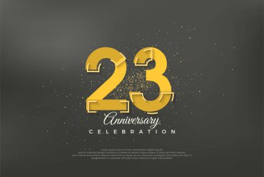 Yıldönümü numarası modern, 23. yıldönümü için özel vektör arkaplanı. Poster, bayrak ve kutlama tebrikleri için en iyi vektör.