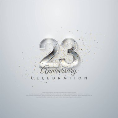 Poster, pankart ve kutlama için mükemmel bir vektör. 23. Zarif numara. parlak beyaz bir arkaplanda.