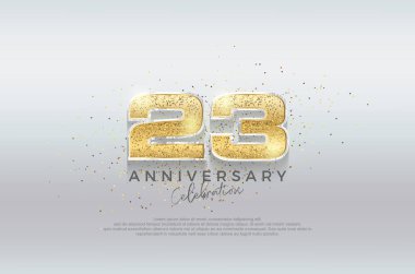 Altın numara 23. Lüks altın parıltılı kaliteli tasarım. Poster, bayrak ve kutlama tebrikleri için en iyi vektör.