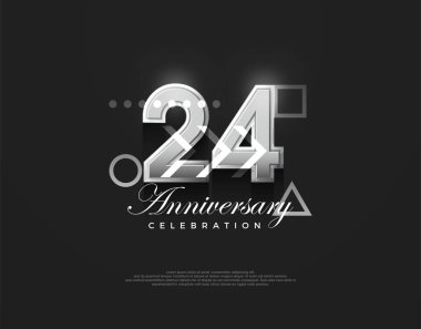 24. yıldönümü şarkısı, modern zarif ve basit. Kutlama ve selamlama için mükemmel vektör arkaplanı.