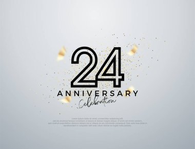 24. yıldönümü kutlaması için basit bir tasarım. Poster, bayrak ve kutlama tebrikleri için en iyi vektör.