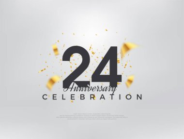 24. yıldönümü kutlaması, modern basit ve güzel tasarım. Kutlama ve selamlama için mükemmel vektör arkaplanı.