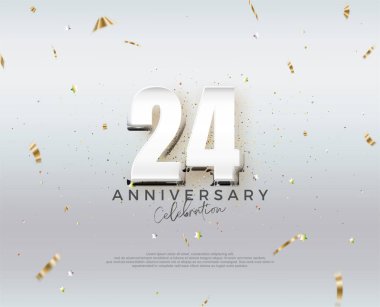 Modern 24. yıldönümü tasarımı. Vektör tasarımı premium düzenlenebilir. Poster, bayrak ve kutlama tebrikleri için en iyi vektör.