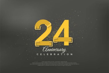 Yıldönümü numarası modern, 24. yıldönümü için özel vektör arkaplanı. Poster, bayrak ve kutlama tebrikleri için en iyi vektör.