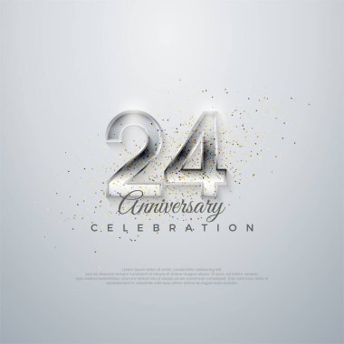 Poster, pankart ve kutlama için mükemmel bir vektör. 24 numaralı zarif. parlak beyaz bir arkaplanda.