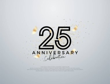 25. yıldönümü kutlaması için basit bir çizgi tasarımı. Poster, bayrak ve kutlama tebrikleri için en iyi vektör.