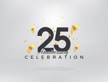 25. yıldönümü kutlaması, modern basit ve güzel tasarım. Kutlama ve selamlama için mükemmel vektör arkaplanı.