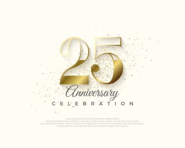 Zarif ve lüks 25. yıl dönümü tasarımı. Poster, bayrak ve kutlama tebrikleri için en iyi vektör.