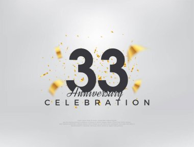 33. yıldönümü kutlaması, modern basit ve güzel tasarım. Kutlama ve selamlama için mükemmel vektör arkaplanı.