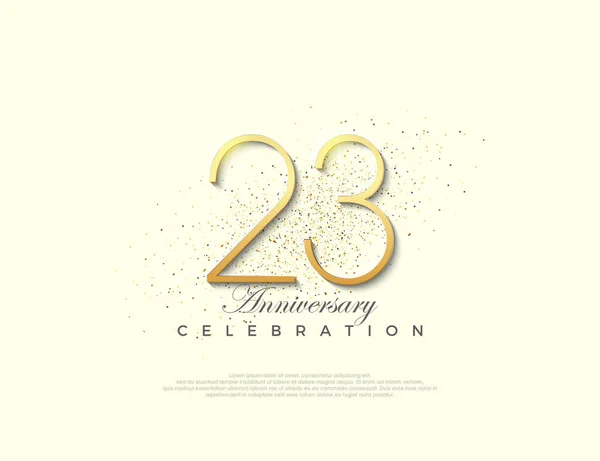 Simple Number 23Rd Anniversary Premium Vector Number Celebration Premium Vector — Stock Vector