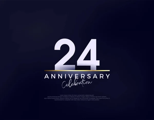 シンプルでモダンでクリーンな24周年記念ベクター 挨拶やお祝いのためのプレミアムベクターの背景 — ストックベクタ
