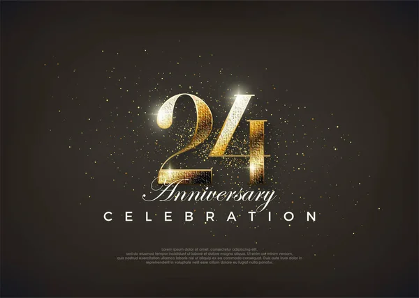 Fancy Number 24Th Celebrate 24Th Birthday Premium Vector Poster Banner — Stock Vector