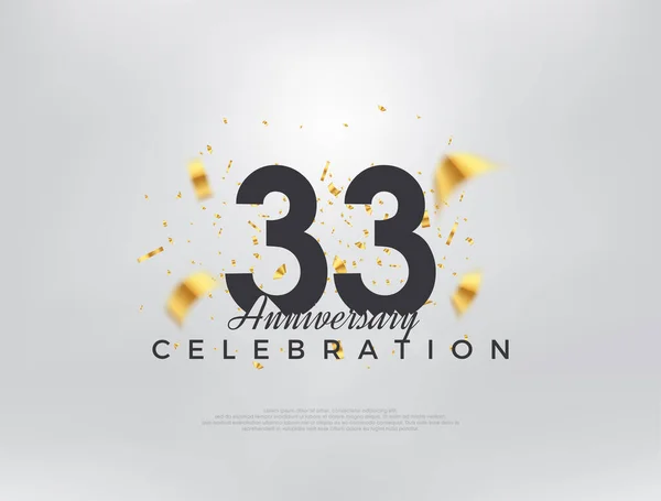 33E Verjaardag Viering Modern Eenvoudig Mooi Design Premium Vector Achtergrond — Stockvector