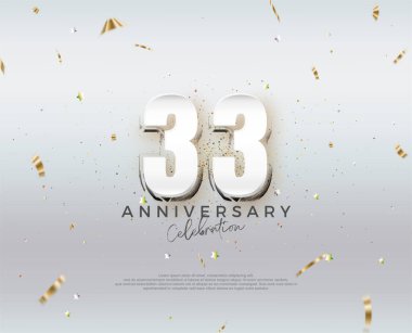 Modern 33. yıldönümü tasarımı. Vektör tasarımı premium düzenlenebilir. Poster, bayrak ve kutlama tebrikleri için en iyi vektör.