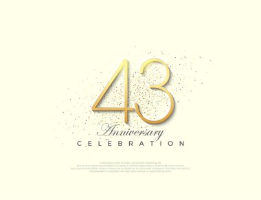Basit bir 43. yıl dönümü. Kutlama için birinci sınıf vektör numarası. Poster, bayrak ve kutlama tebrikleri için en iyi vektör.